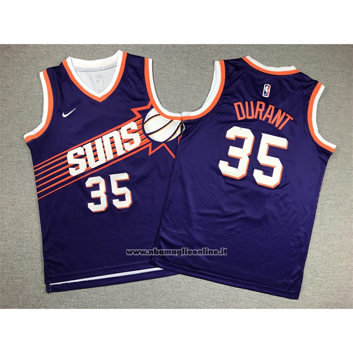 Maglia Bambino Phoenix Suns Kevin Durant #35 Icon 2023-24 Viola